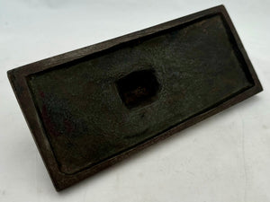 Victorian Naturalistic Bronze Frog & Leaf Desk Weight.