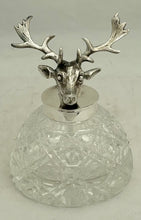 Silver Plated Stag Head & Cut Glass Inkwell.