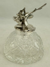 Silver Plated Stag Head & Cut Glass Inkwell.