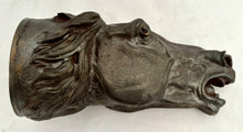 A Large Bronzed Metalware Horse Head Stirrup Cup.