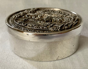 Henry VIII Royal Seal Silver Box. London 1984 BJS Group. 3.2 troy ounces.