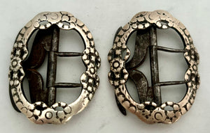 Georgian, George III, Pair of Silver & Steel Buckles. William Pinder, London, circa 1770- 90.