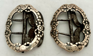 Georgian, George III, Pair of Silver & Steel Buckles. William Pinder, London, circa 1770- 90.