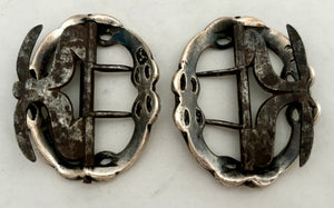 Georgian, George III, Pair of Silver & Steel Buckles. William Pinder, London, circa 1770- 90.