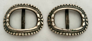 Pair of Early 19th Century Continental White Metal Buckles.