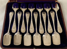Victorian Cased Set of Twelve Silver Plated Ice Cream Shovels. Martin Hall & Co. of Sheffield. circa 1870 - 1890.