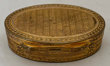 Mid 19th Century Gilt Metal, Engine Turned, Oval Snuff Box.