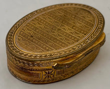 Mid 19th Century Gilt Metal, Engine Turned, Oval Snuff Box.