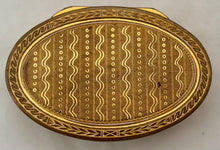 Mid 19th Century Gilt Metal, Engine Turned, Oval Snuff Box.