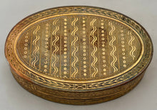 Mid 19th Century Gilt Metal, Engine Turned, Oval Snuff Box.
