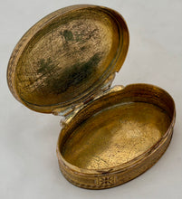 Mid 19th Century Gilt Metal, Engine Turned, Oval Snuff Box.