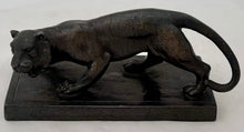 Bronzed Metal Tiger on a Rectangular Plinth, Early 20th Century.