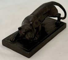 Bronzed Metal Tiger on a Rectangular Plinth, Early 20th Century.
