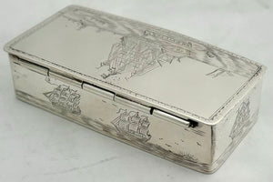 HMS Victory, George V Silver Snuff Box. London 1928 Pairpoint Brothers. 2.6 troy ounces.