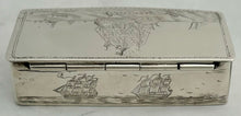 HMS Victory, George V Silver Snuff Box. London 1928 Pairpoint Brothers. 2.6 troy ounces.