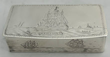 HMS Victory, George V Silver Snuff Box. London 1928 Pairpoint Brothers. 2.6 troy ounces.