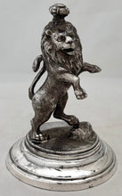 Silver Plated Tudor Crowned Lion Rampant Desk Weight. William Wheatcroft Harrison, Sheffield, circa 1900.