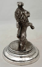 Silver Plated Tudor Crowned Lion Rampant Desk Weight. William Wheatcroft Harrison, Sheffield, circa 1900.