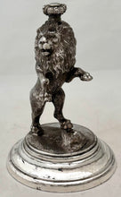 Silver Plated Tudor Crowned Lion Rampant Desk Weight. William Wheatcroft Harrison, Sheffield, circa 1900.