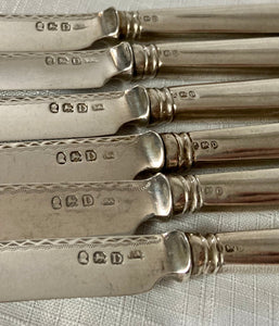 Georgian, George III, Crested Silver Dessert Knives & Forks for Twelve. London 1799 William Abdy II.