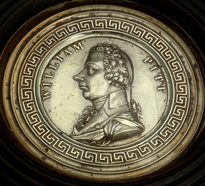 William Pitt The Younger Gilt Metal Portrait Profile Roundel, circa 1800.