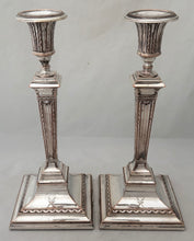 George III, A Pair of Old Sheffield Plate, Adam Taste, Candlesticks, circa 1790.