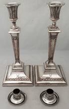 George III, A Pair of Old Sheffield Plate, Adam Taste, Candlesticks, circa 1790.