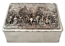 Large French Silver Plated Figural Relief Casket.