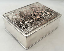 Large French Silver Plated Figural Relief Casket.
