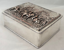 Large French Silver Plated Figural Relief Casket.