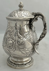 Anglo Indian Silver Covered Mug. Middleton & Co. Calcutta, circa 1830. 8.8 troy ounces.