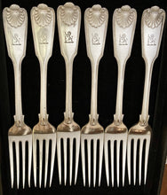 Six Victorian Double Struck & Crested Silver Plated Table Forks. William Hutton & Sons.