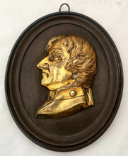 'Nelson of the Nile', 19th Century Gilt Metal Portrait Profile Bust. After Simon de Koster.