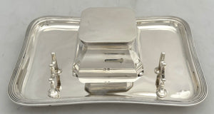 George VI Silver Inkstand. Birmingham 1938 Asprey & Co. Ltd. 10.9 troy ounces.