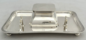 George VI Silver Inkstand. Birmingham 1938 Asprey & Co. Ltd. 10.9 troy ounces.