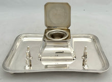 George VI Silver Inkstand. Birmingham 1938 Asprey & Co. Ltd. 10.9 troy ounces.