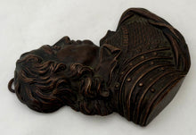 Oliver Cromwell, Lord Protector, Bronzed Metal Portrait Profile Bust.