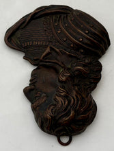 Oliver Cromwell, Lord Protector, Bronzed Metal Portrait Profile Bust.