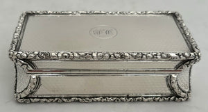 Vice Admiral Sir Thomas Harvey KCB, William IV Silver Snuff Box. Birmingham 1837 Joseph Willmore. 5.3 troy ounces.