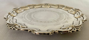 Early 20th Century Silver Plated Waiter. D.G. Collins.