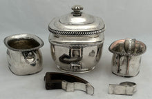 Late Georgian Old Sheffield Plate Campaign Tea Set, circa 1825.