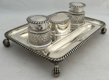 Edwardian Silver Inkstand. London 1908 Charles Asprey & George Asprey. 21.5 troy ounces.