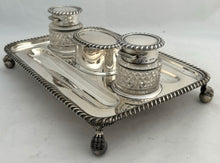 Edwardian Silver Inkstand. London 1908 Charles Asprey & George Asprey. 21.5 troy ounces.