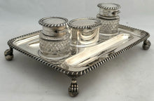 Edwardian Silver Inkstand. London 1908 Charles Asprey & George Asprey. 21.5 troy ounces.