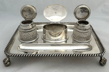 Edwardian Silver Inkstand. London 1908 Charles Asprey & George Asprey. 21.5 troy ounces.