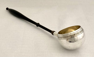 Ornate Victorian Silver Plated Toddy Ladle with Turned Wooden Handle