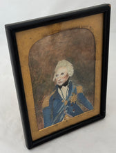 Vice Admiral Viscount Horatio Nelson Watercolour with Coloured Silks and Gilt Thread Portrait.