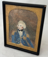 Vice Admiral Viscount Horatio Nelson Watercolour with Coloured Silks and Gilt Thread Portrait.