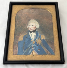 Vice Admiral Viscount Horatio Nelson Watercolour with Coloured Silks and Gilt Thread Portrait.