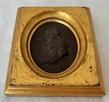 Vice Admiral Viscount Horatio Nelson, Black Basalt Portrait Profile Plaque in Gilt Frame.
